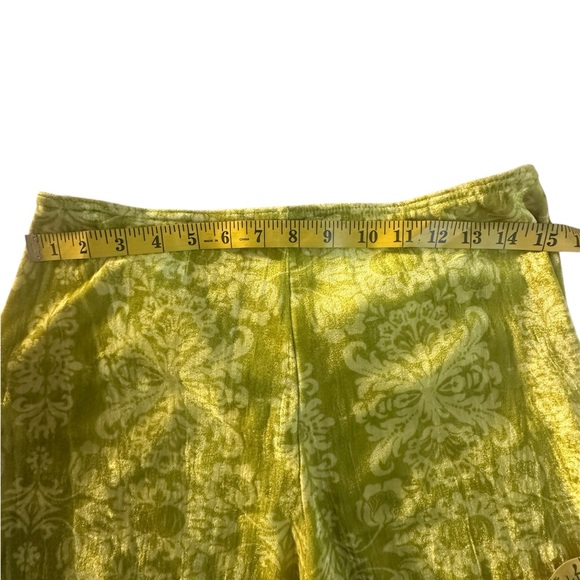 Urban Outfitters Lime Green Velvet Flare Wide Leg Pants - Picture 4 of 8